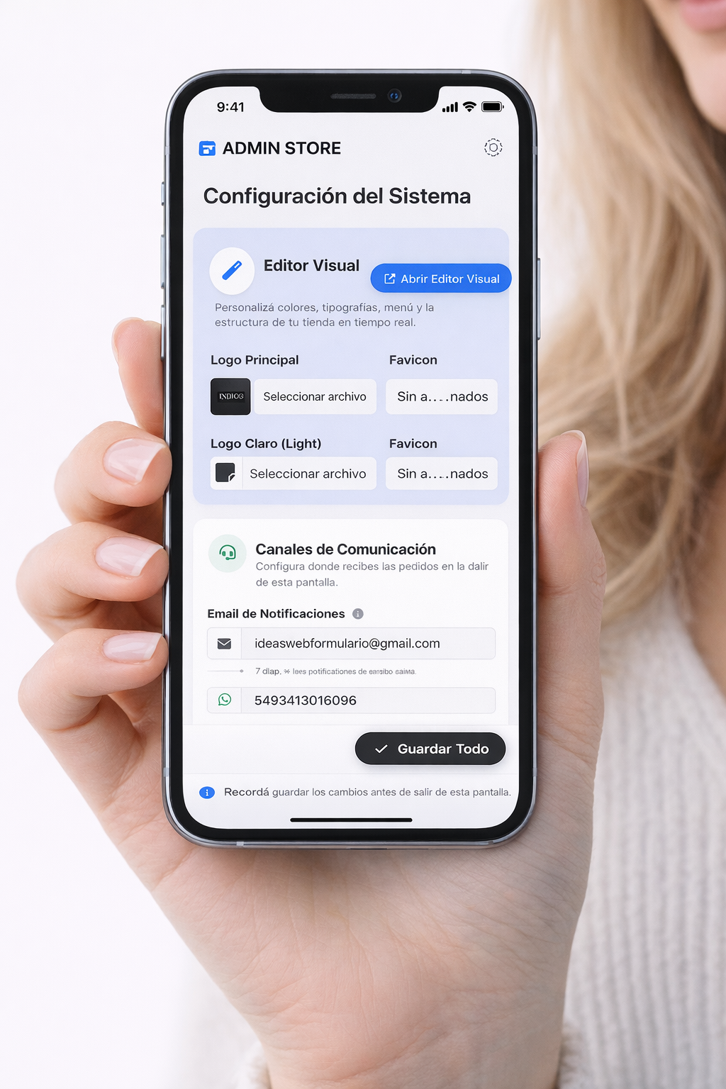 Configuración de Tienda Móvil