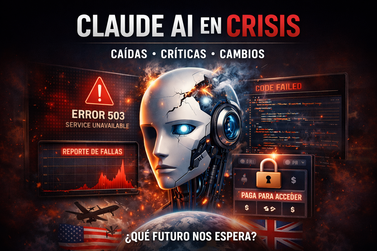 Claude AI en crisis: caídas, críticas y cambios que preocupan al mercado
